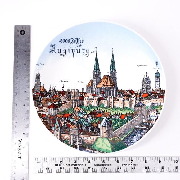 Town Scene Seltmann Weiden Bavaria W. Germany 9" Ceramic Collector Plate Dish - Picture 5 of 6